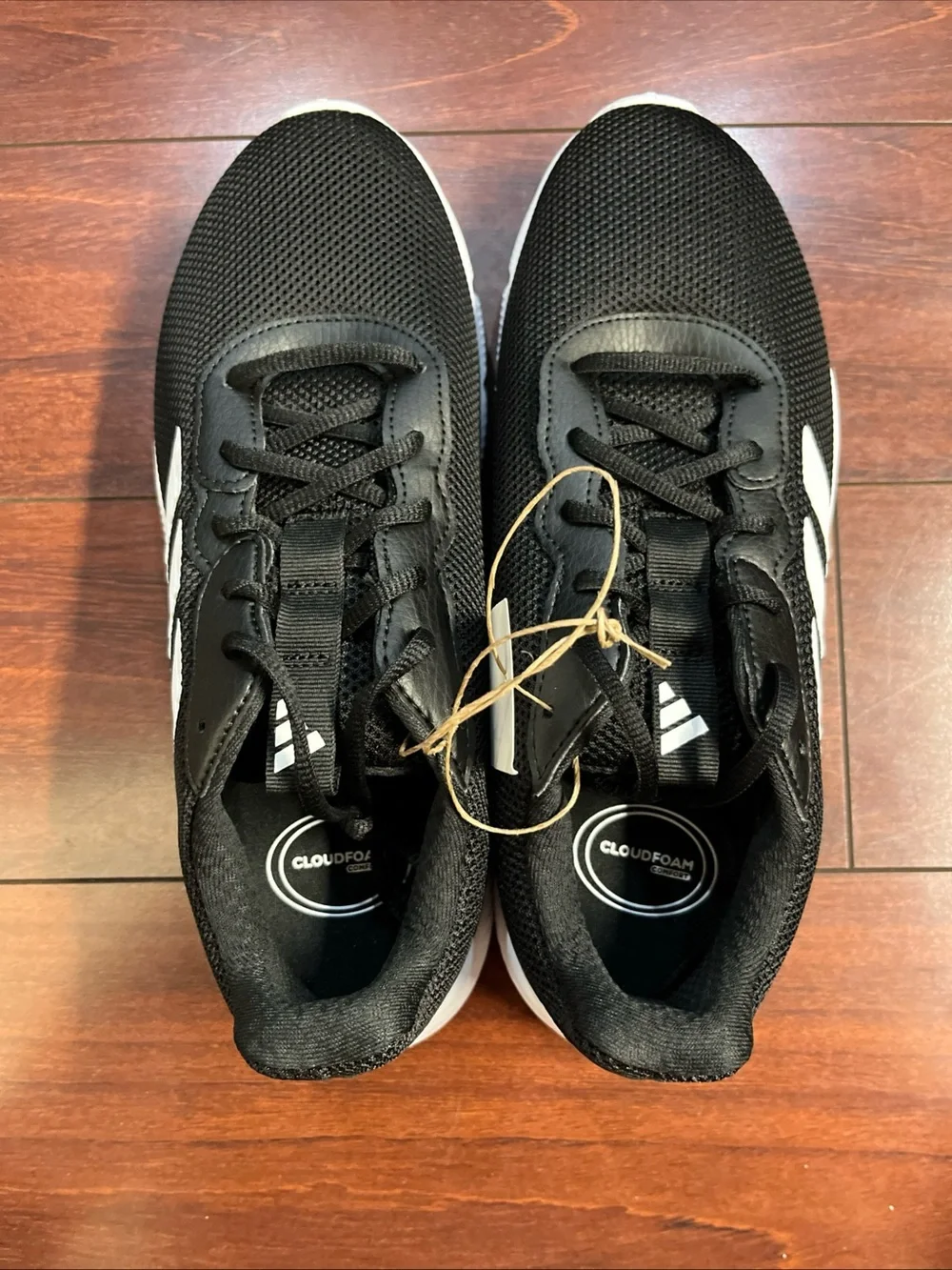 Womens 8.5 Adidas Cloudfoam Flex - Laces Black Shoe Sneaker Walking Running New